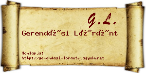 Gerendási Lóránt névjegykártya